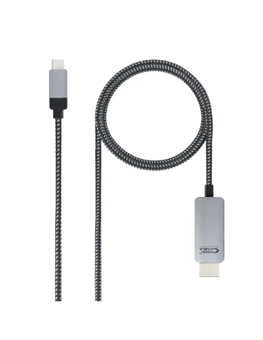 Nanocable 10.15.5103 adaptador de cable de vídeo 3 m USB Tipo C HDMI Aluminio, Negro