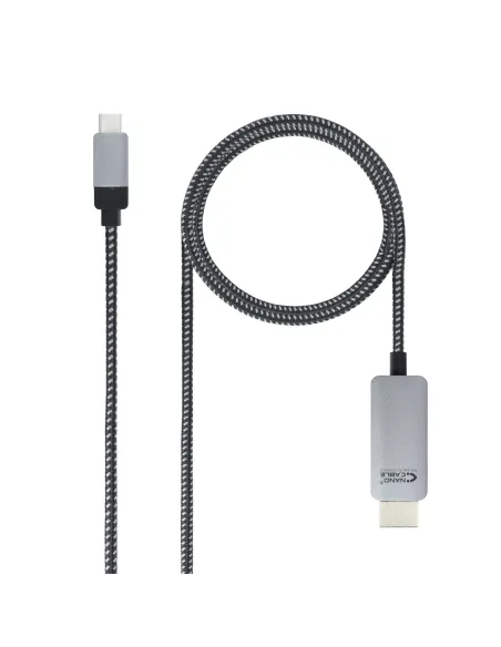 Nanocable 10.15.5103 adaptador de cable de vídeo 3 m USB Tipo C HDMI Aluminio, Negro