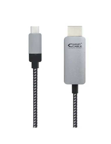 Nanocable 10.15.5103 adaptador de cable de vídeo 3 m USB Tipo C HDMI Aluminio, Negro