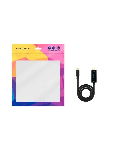 Nanocable Cable Conversor USB-C a HDMI 1.4 4K@30HZ 1.8 m, Negro