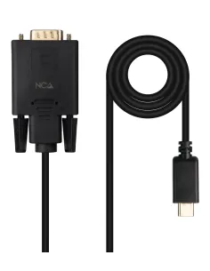 Nanocable Cable Conversor USB-C M a VGA M, 1.8 m, Negro