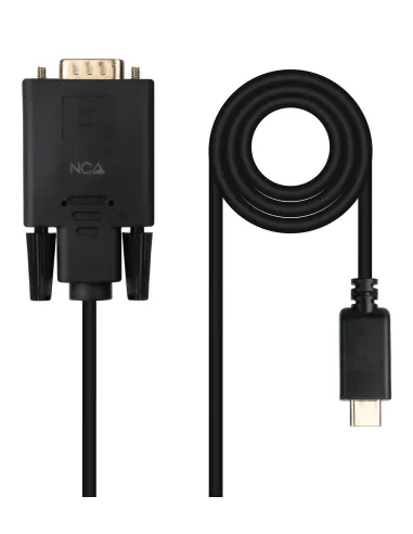 Nanocable Cable Conversor USB-C M a VGA M, 1.8 m, Negro