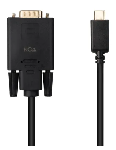 Nanocable Cable Conversor USB-C M a VGA M, 1.8 m, Negro