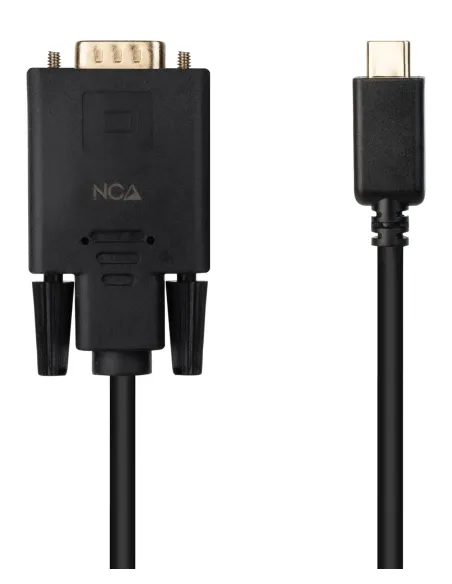 Nanocable Cable Conversor USB-C M a VGA M, 1.8 m, Negro