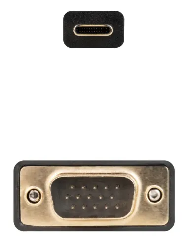 Nanocable Cable Conversor USB-C M a VGA M, 1.8 m, Negro