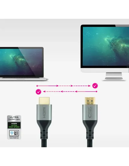 Nanocable Cable HDMI 2.1 Certificado ULTRA HIGH SPEED A M-A M, Negro, 1.5 m