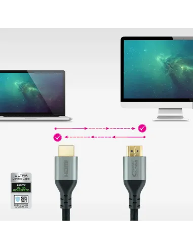 Nanocable Cable HDMI 2.1 Certificado ULTRA HIGH SPEED A M-A M, Negro, 2 m