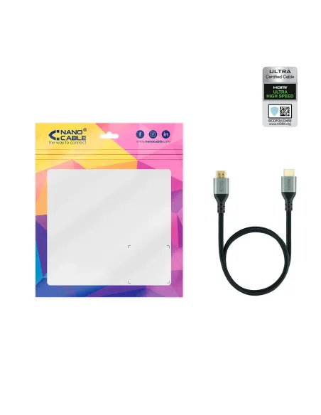 Nanocable Cable HDMI 2.1 Certificado ULTRA HIGH SPEED A M-A M, Negro, 2 m