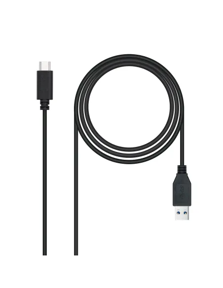 Nanocable Cable USB 3.1, Gen2 10 Gbps 3A, tipo USB-C M-A M, Negro, 2 m