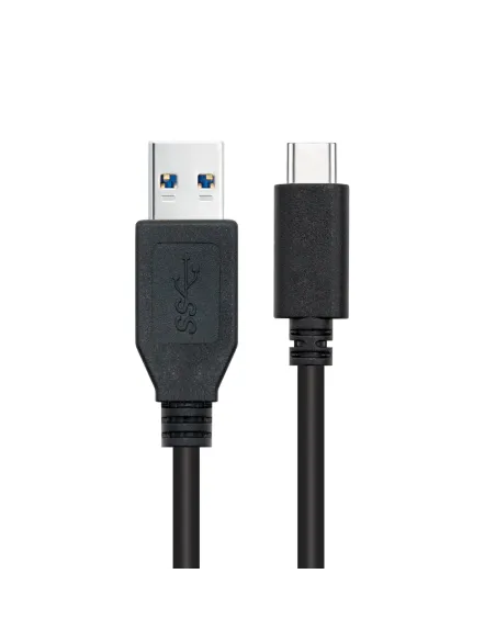 Nanocable Cable USB 3.1, Gen2 10 Gbps 3A, tipo USB-C M-A M, Negro, 2 m