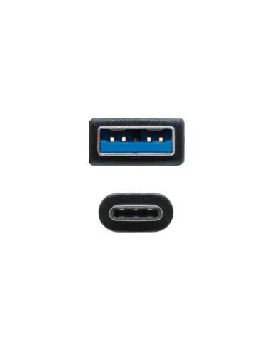 Nanocable Cable USB 3.1, Gen2 10 Gbps 3A, tipo USB-C M-A M, Negro, 2 m