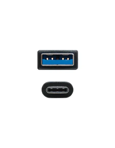 Nanocable Cable USB 3.1, Gen2 10 Gbps 3A, tipo USB-C M-A M, Negro, 2 m