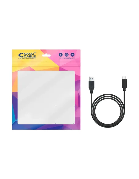 Nanocable Cable USB 3.1, Gen2 10 Gbps 3A, tipo USB-C M-A M, Negro, 2 m