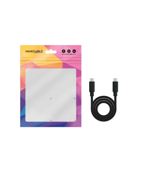 Nanocable Cable USB 3.1 Gen2 10Gbps 5A, 4K 60Hz, USB-C M-USB-C M, Negro, 1.5 m