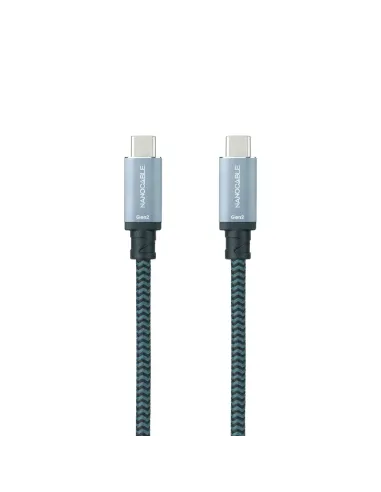 Nanocable Cable USB 3.1 Gen2 10Gbps 5A, 4K 60Hz, USB-C M-USB-C M, Gris Negro, 1.5 m