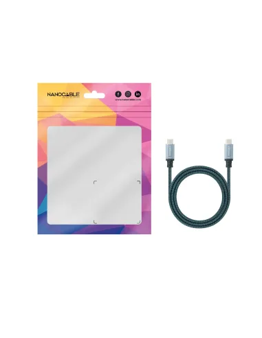 Nanocable Cable USB 3.1 Gen2 10Gbps 5A, 4K 60Hz, USB-C M-USB-C M, Gris Negro, 2 m