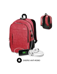 Mochila subblim urban lock backpack para portatil 16pulgadas rojo