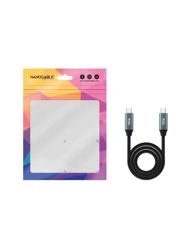 Nanocable 10.01.4300 cable USB USB4 Gen 2x2 0,5 m USB C Negro