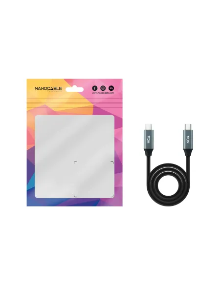 Nanocable 10.01.4300 cable USB USB4 Gen 2x2 0,5 m USB C Negro