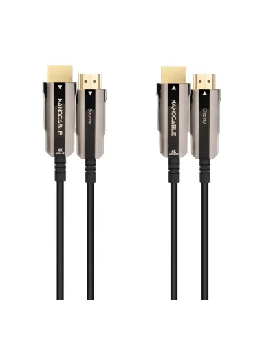 Nanocable Cable HDMI V2.0 AOC 4K@60Hz 18Gbps A M-A M, Negro, 20 m