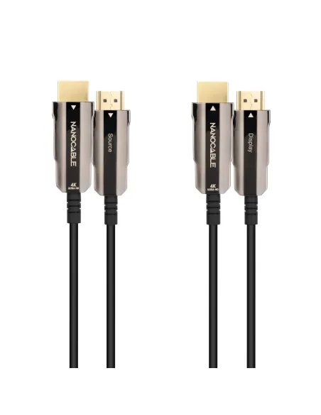Nanocable Cable HDMI V2.0 AOC 4K@60Hz 18Gbps A M-A M, Negro, 20 m
