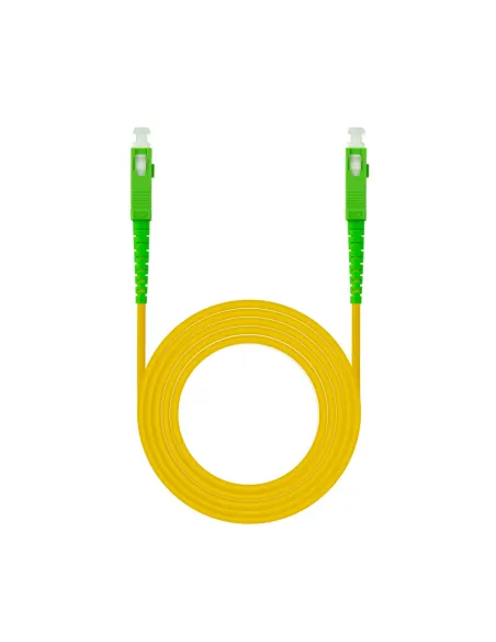Nanocable Cable de Fibra Óptica SC APC a SC APC Monomodo Simplex LSZH, Amarillo, 2 m