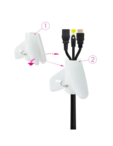 Nanocable Organizador de Cables Flexible 25 mm, Blanco, 3 m