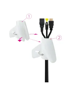 Nanocable Organizador de Cables Flexible 25 mm, Blanco, 1 m 2