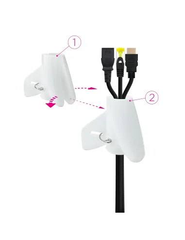 Nanocable Organizador de Cables Flexible 25 mm, Blanco, 1 m