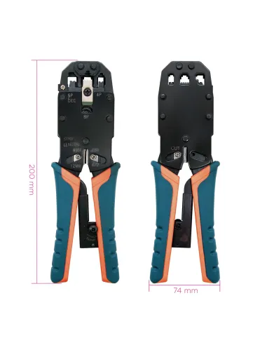 Nanocable 10.31.0102 crimpadora Herramienta para prensar Negro, Naranja