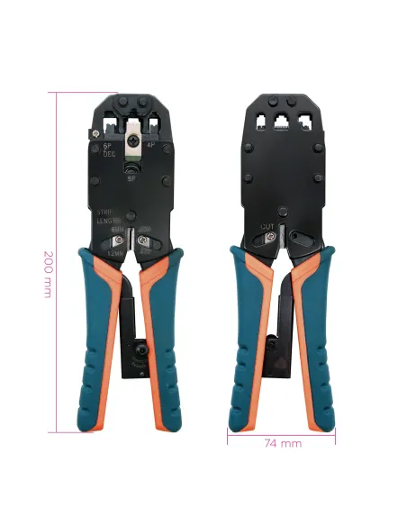 Nanocable 10.31.0102 crimpadora Herramienta para prensar Negro, Naranja
