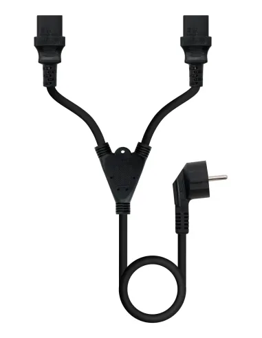 Nanocable Cable de Alimentación CEE7 M a 2xC13 H, Negro, 3 m