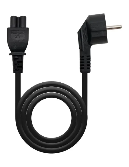 Nanocable Cable de Alimentación Trébol, CEE7 acodado M-C5 H, Negro, 3 m