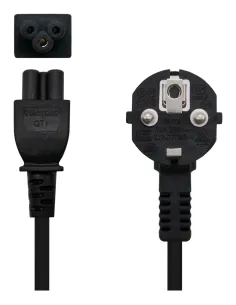 Nanocable Cable de Alimentación Trébol, CEE7 acodado M-C5 H, Negro, 3 m 2