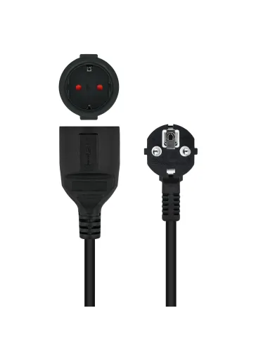 Nanocable Cable de Alimentación Alargador, Negro, 10 m