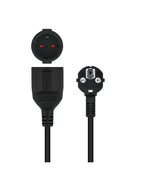 Nanocable Cable de Alimentación Alargador, Negro, 10 m