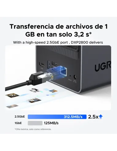 Ugreen NASync DXP2800 NAS System 2-Bay Compacto Intel® N N100 8 GB DDR5 0 TB UGOS Pro Negro