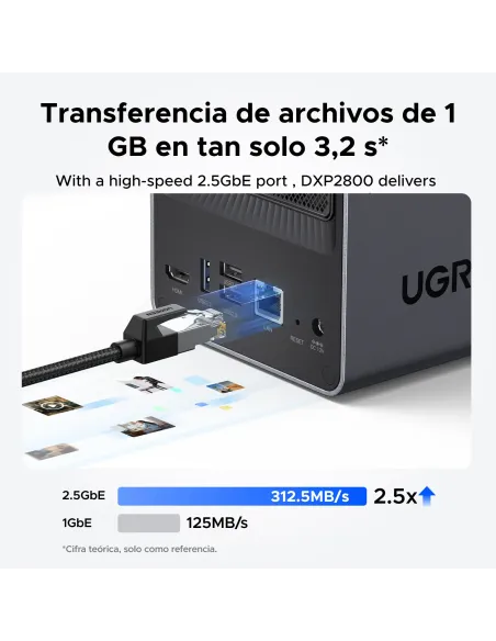 Ugreen NASync DXP2800 NAS System 2-Bay Compacto Intel® N N100 8 GB DDR5 0 TB UGOS Pro Negro