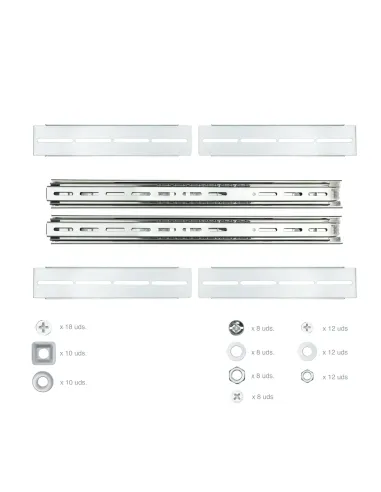 Nanocable Guías laterales telescópicas para Caja Rack de 19"