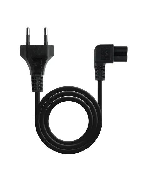 TooQ Cable de Alimentación Acodado CEE7 16 M-C7 H, Negro, 3 m