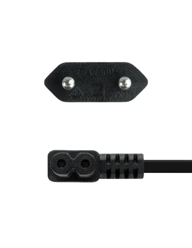 TooQ Cable de Alimentación Acodado CEE7 16 M-C7 H, Negro, 3 m