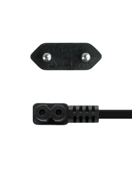 TooQ Cable de Alimentación Acodado CEE7 16 M-C7 H, Negro, 3 m