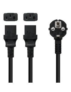 Nanocable Cable de Alimentación CEE7 M a 2xC13 H, Negro, 1.8 m 2