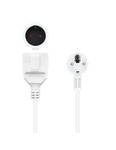 Nanocable Cable de Alimentación Alargador, Blanco, 3 m