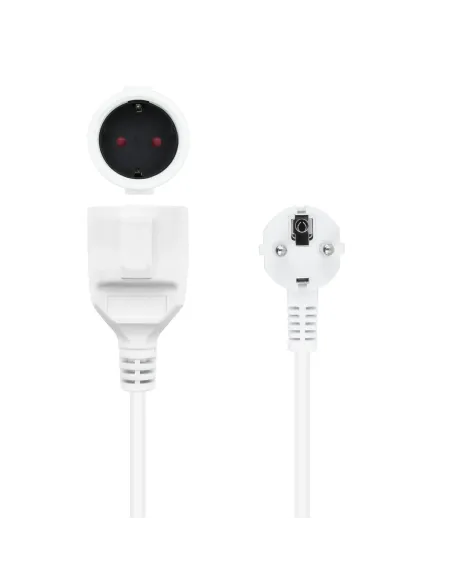 Nanocable Cable de Alimentación Alargador, Blanco, 3 m