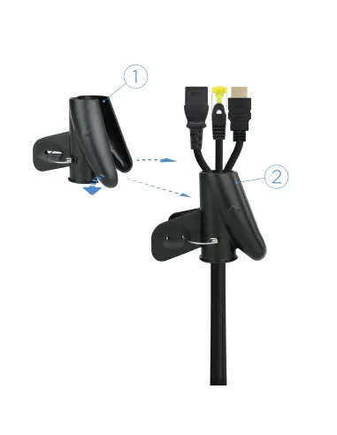 Nanocable Organizador de cables flexible 25 mm 1.0m, negro