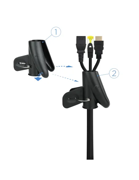 Nanocable Organizador de cables flexible 25 mm 1.0m, negro