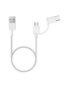 Cable micro usb - usb tipo c a usb tipo a xiaomi 1m -  macho - macho -  blanco