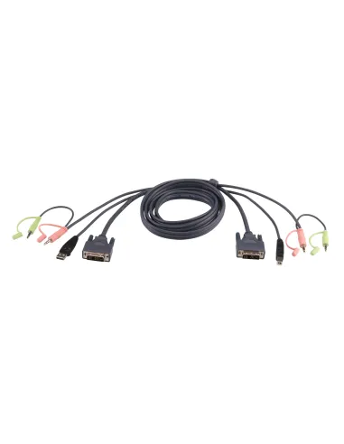 ATEN Cable KVM DVI-I single link USB de 1,8 m
