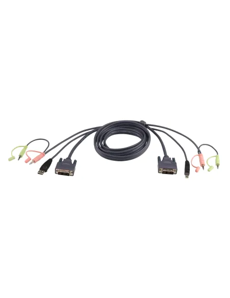 ATEN Cable KVM DVI-I single link USB de 1,8 m